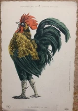 c1905 Anthropomorphic Rooster Chicken Rostand L Guitry PC Le Coq French Larcher