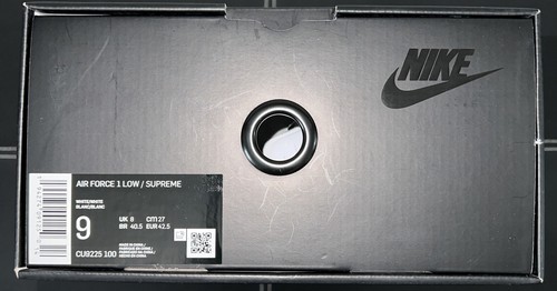 Nike x supreme Nike Air Force 1 - UK 8! Bianco!!!! Nuovo con scatola! 100% autentico!! - Foto 3 di 9