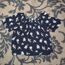 Loft Blouse Off Shoulder Flowers Spring Summer Size Medium Valentines
