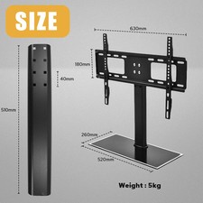 Universal Height Adjustable VESA Mount Table TV Stand for 26–55 32~65 inch TV UK
