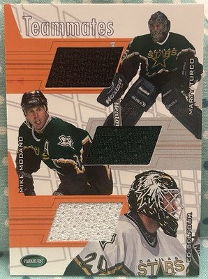 DALLAS STARS TEAMMATES 2001-02 In The Game Parkhurst Be A Player Jersey Relics