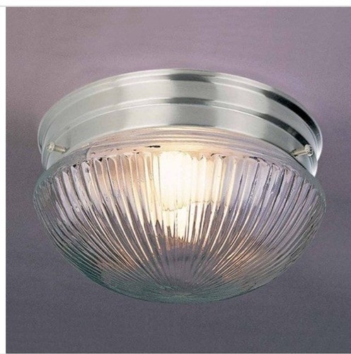 Volume Lighting Flush Mount-Brushed Nickel- Clear Prismatic 2 Light V7058-33 - Picture 1 of 1