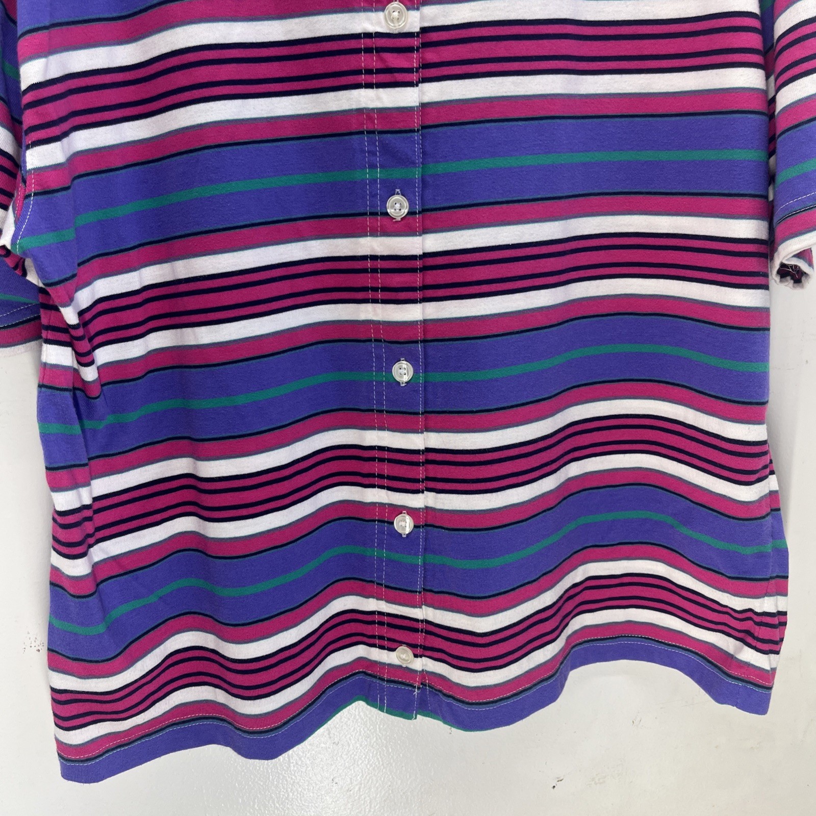 Classic Elements - Short Sleeve Colorblock Button… - image 4