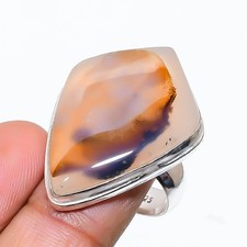 Ring Montana Agate Gemstone Handmade 925 Sterling Silver Jewelry Size 7.5 e668