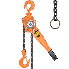 Lever Chain Hoist 3/4 Ton 1650 Lbs Capacity 5 Feet with 2 Heavy Duty Hooks, C...