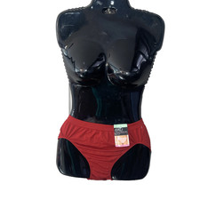 NWT Bali Red Brief Panty Seamless Full Coverage Sissy Granny Panty Women XL/XXL