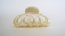 Medium size vanilla blonde pearl white marbled hair claw clip