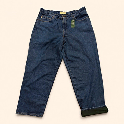 L.L.Bean Men s Relaxed Fit Lined Blue Denim Straight Jeans Medium Wash Sz 38