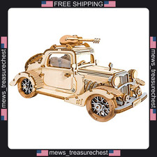 ROBOTIME 3D Wooden Puzzle Vintage Car Model Kit for Collectors