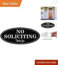 Compact Laser-Engraved No Soliciting Sign - 2.8" x 7" Durable for All Weather