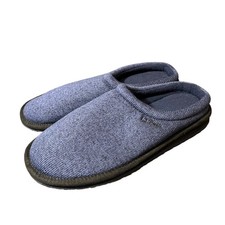 NEW LL Bean Sweater Fleece Slipper Scuff Mens 8 Bright Navy Blue Knit 304492