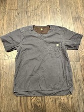 Carhartt Dark Wash Blue Men  s Scrub Top Medium Pocket Logo