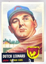 1953 Topps # 155 Dutch Leonard Chicago Cubs Pitcher Vintage