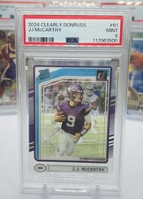 2024 Donruss Clearly JJ McCarthy Rated Rookie PSA 9