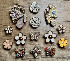 14pc Butterfly Flower Gem Bling Glam Shoe Charms for Crocs or Shoe Laces
