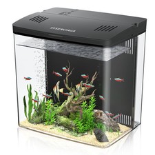 Desktop Fish Tank, 1.2 Gallon Self-Cleaning Smart Aquarium with Filter 5-Col...