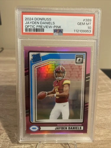 2024 Donruss Jayden Daniels Rookie Optic Preview Pink #389 PSA 10