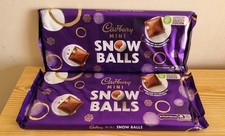 Image of 2 x New Cadbury Mini Snow Balls 360g Milk Chocolate Large Bar Past BB 30/5/26