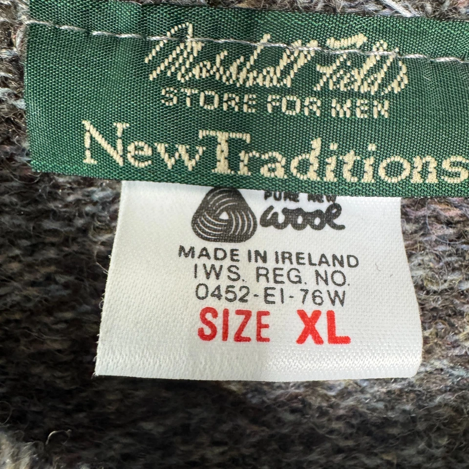 Marshall Fields Sweater Mens XL Gray Argyle Pure Wool Academia Preppy Business - Image 3 of 4