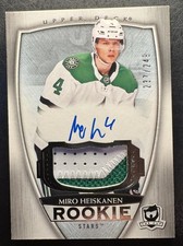 Miro Heiskanen 2018-19 Upper Deck The Cup Rookie Patch Auto Card /249. rookie card picture