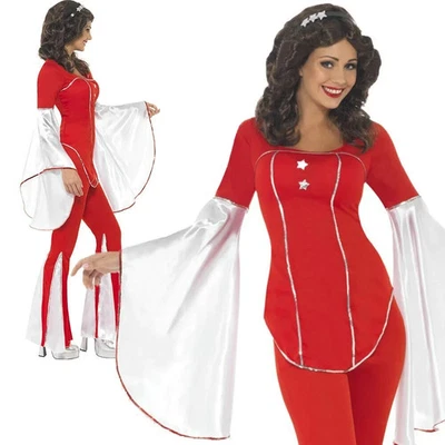 Déguisement femme super trooper années 70 moyen tenue fantaisie musique ABBA disco neuf - Photo 1/3
