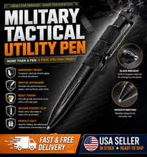 Aviation Aluminum Military Tactical Pen Emergency Self Defense Black Glass Break