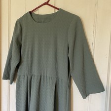 Amish Mennonite Dress 38” Bust/32” Waist Handmade Pullover Blue/Green *No Cape