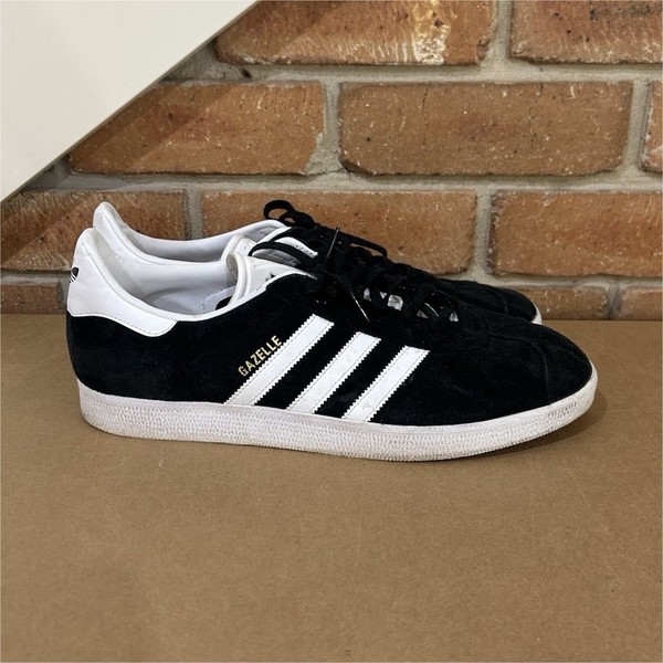 adidas Gazelle Men's Low Top Lace Up Sneakers Black/White US 14 Rubber Sole