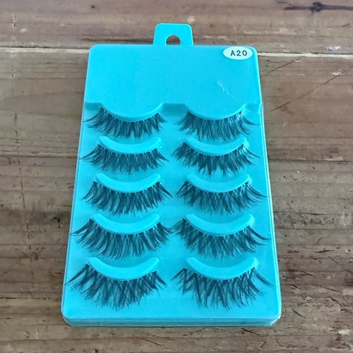 Eyelashes 5 Pairs Womens Black Stick On Flared Eye Lashes False Long Flares #5 - Picture 3 of 16
