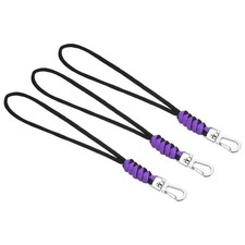 3Pcs 8.7" Paracord Lanyard Braided Keychain Wrist Strap with Hooks Purple