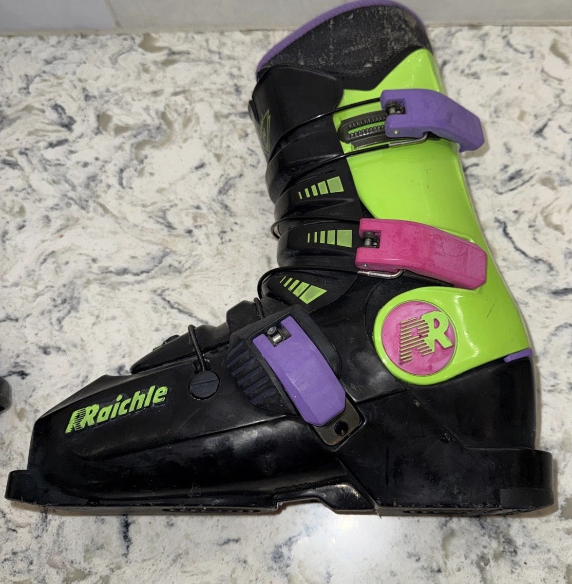 Vintage Neon RAICHLE FLEXON SKI BOOTS for Men SIZE - 301mm Made in