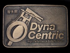 UC01108 VINTAGE 1970s  W-K-M DYNA CENTRIC  OILFIELD ADVERTISEMENT BELT BUCKLE