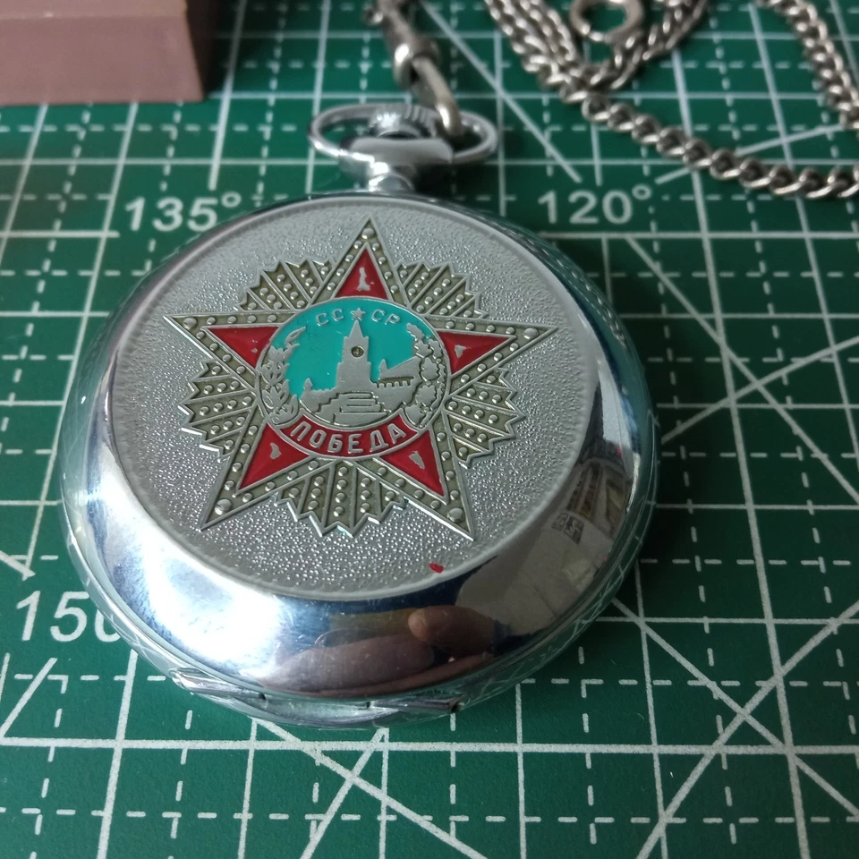Molnija 3602 USSR Pocket Watch Pobeda WWII 1941-1945 Soviet Mechanical Manual - Imagen 3 de 4