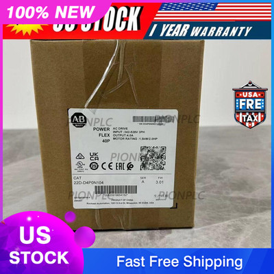 New original Allen Bradley PowerFlex 40 VFD 1.5kW 2HP 22D-D4P0N104 Free Shipping