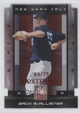 2008 Donruss Elite Extra Edition Status Red Die-Cut 69/75 Zach McAllister 1m8