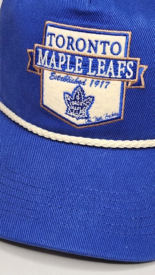 Toronto Maple Leafs '47 Hitch Old Time Hockey Sure Shot Blue Snapback Rope Hat - Image 2 of 4