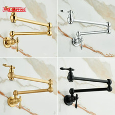Gold Pot Filler Tap Wall Mounted Foldable Antique Kitchen Faucet Single Cold Sin