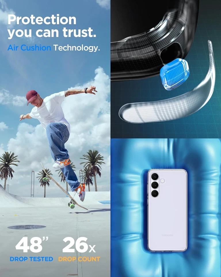 For Samsung Galaxy S25 FE 5G Shockproof Phone Clear Case Anti-Yellow Phone Cover - Image 3 of 4