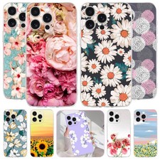 For iPhone 17 16 15 Pro Max 14 Case Trendy Flower Printed Shockproof Phone Cover