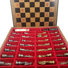 Vintage Italfama Napolean Metal Piece Chess S...