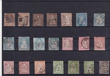 Suiza. 1854-62. Selección "Strubel" usada, valores hasta 40r. (19 sellos)