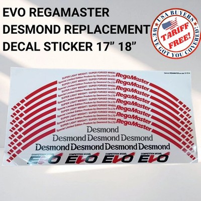 EVO REGAMASTER DESMOND HOCHWERTIGER ERSATZAUFKLEBER AUFKLEBER 18'' 17''