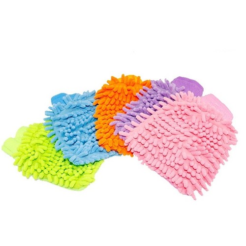 Neu Handschuh Chenille Reinigung Waschstaub Mikrofaser Super Auto Mitt Tuch Schw - Bild 6 von 12