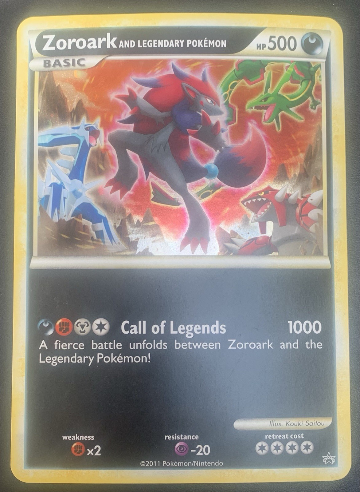 Zoroark and Legendary Pokemon Ex JUMBO Promo 2011 BW Rayquaza Groudon Kyogre