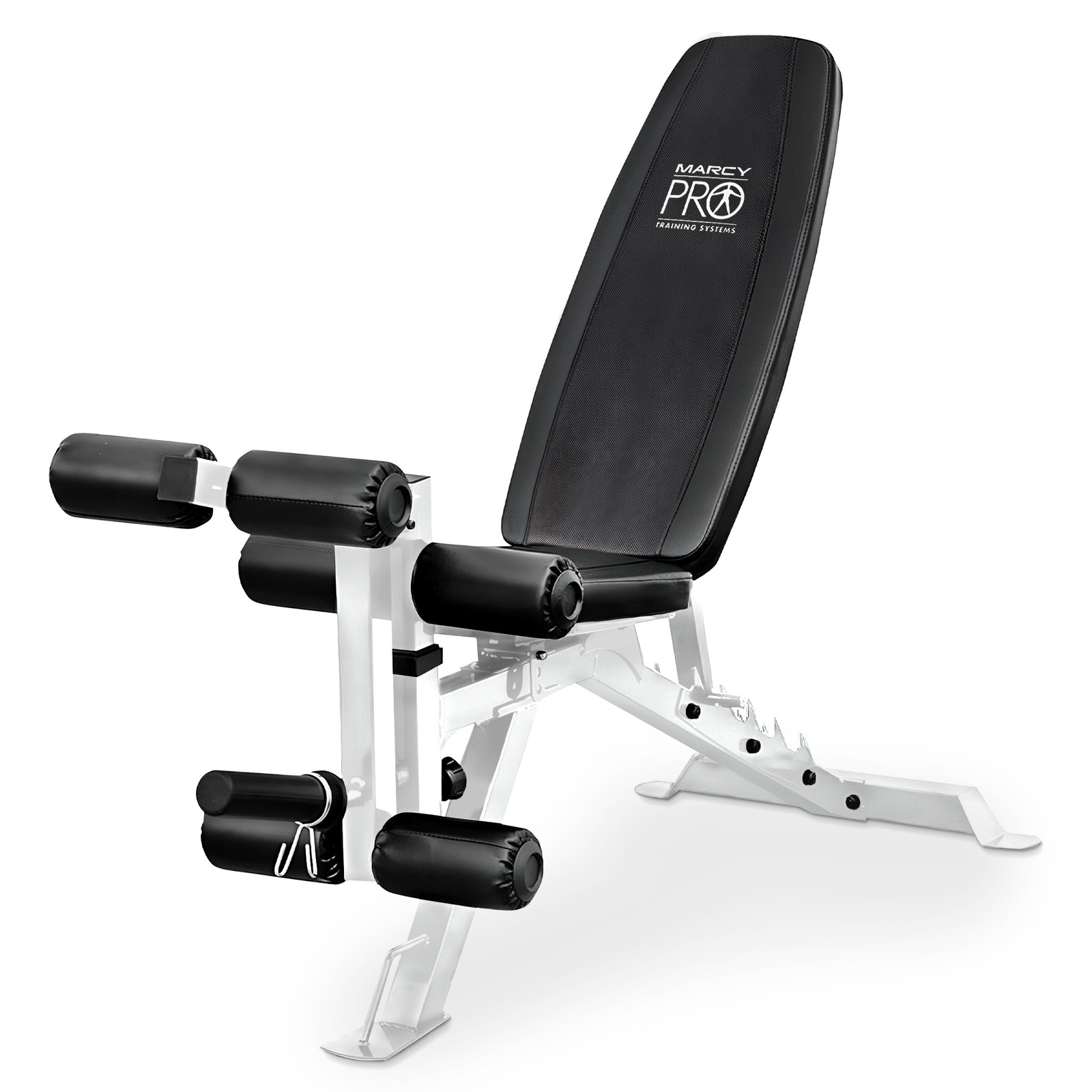 Marcy Powder Coated Steel Home Gym Multipurpose Adjustable Weight Bench, White