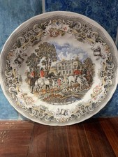 Vtg JF Herring Hunt 10”Round Plate Churchill “The Meet”England Copper Engravings