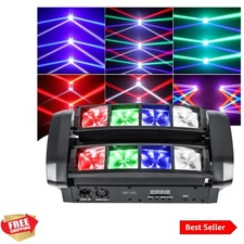 RGBW Moving Head DJ Lights LED Spider Beam Stage Lighting with Sound Activate...