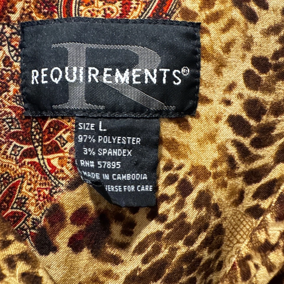 Requirements Jacket Blazer Size L Leopard Paisley Print Zipper Front Career - Image 2 of 4