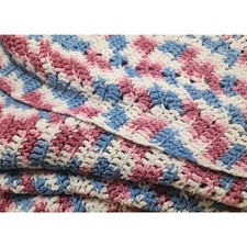 Handmade Crochet Afghan Ripple pattern Blanke...