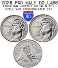 2026 P & D Enduring Liberty Half Dollar (2) Coin Set BRILLIANT UNCIRCULATED (BU)